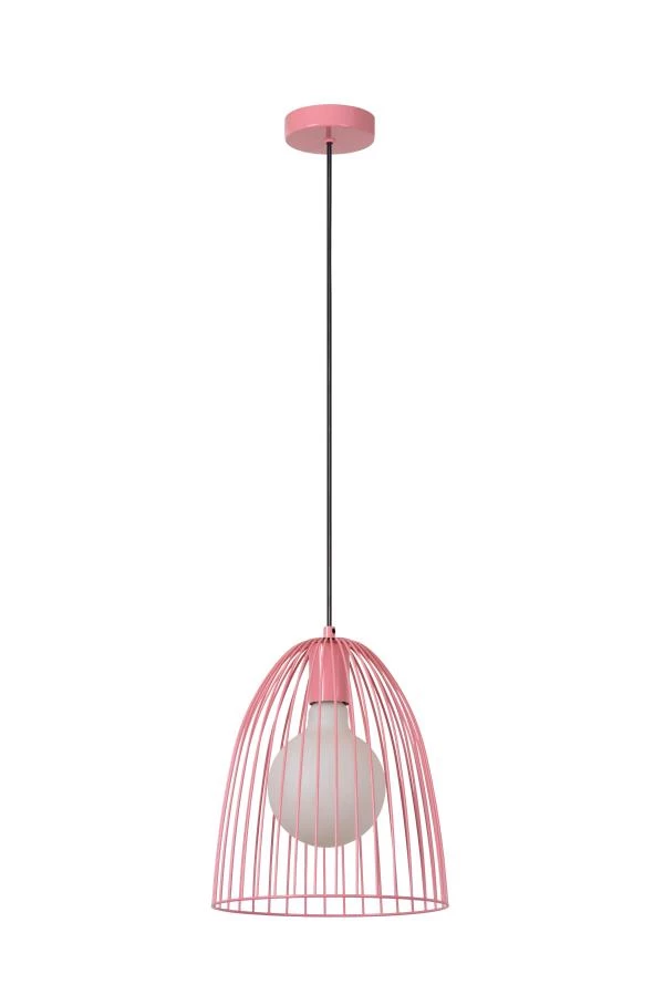 Lucide MACARONS - Pendant light - Ø 24,5 cm - 1xE27 - Pink - off